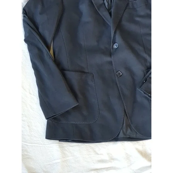 Boggi Milano B Jersey Unstructured Blazer Sz 48 Navy Blue Cashmere Lyocell Cot